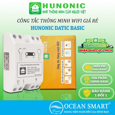 Công Tắc Wifi Giá Rẻ, Công Tắc Điều Khiển Từ Xa Qua Điện Thoại Hunonic Datic Basic - DTBS01