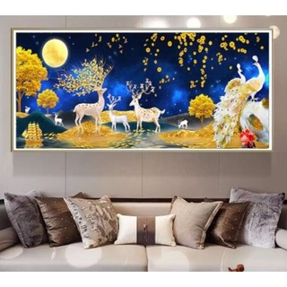 TRANH THÊU PHONG CẢNH HƯƠU NAI TÀI LỘC hh0942 km015 lv3549 EDB57 E79 E88 EDB88 EDB53 E53 E64 EDB64MH2268 MH2269 MH2270