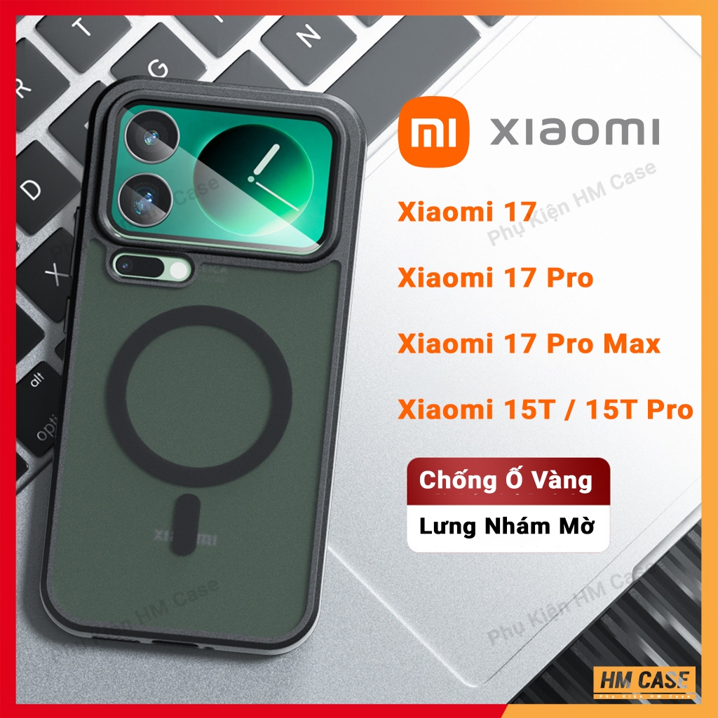Ốp Lưng Nhám Từ Tính Xiaomi Mi 17 Pro Max / Mi 17 Pro / Mi 17 / Mi 15T / Mi 15T Pro - Viền TPU Dẻo, 