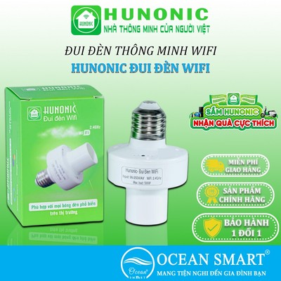 Đui Đèn Wifi Hunonic, Hẹn Giờ Tự Động, Điều Khiển Từ Xa Qua Điện Thoại - HNSPWF