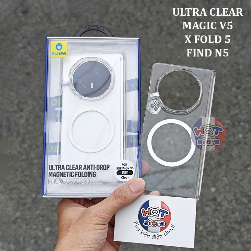Ốp lưng 1 mảnh PC mỏng trong BlueO Ultra Clear cho Honor Magic V5 / Vivo X Fold 5 / Oppo Find N5