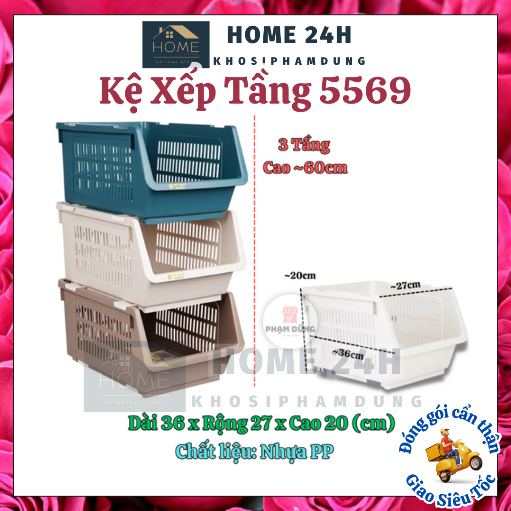 Kệ xếp tầng đa năng , kệ nhựa để đồ đa năng Việt Nhật 5569