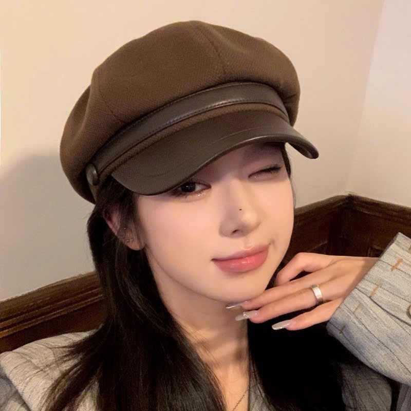 Mũ nồi mũ Beret dạ họa tiết phong cách Nhật Bản, mũ mùa đông cho nữ | BigBuy360 - bigbuy360.vn