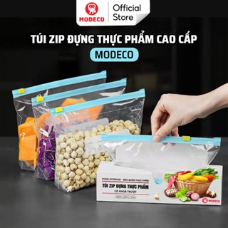  Túi Zip Đựng Thực Phẩm Cao Cấp Modeco - Bảo Quản Thức Ăn Đồ Khô Đồ Tươi Sống Trong Tủ Lạnh - An Toàn Tái Sử Dụng 