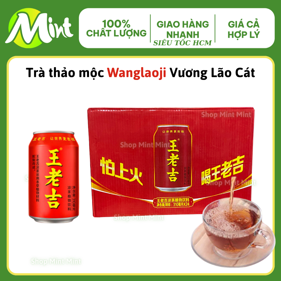   Thùng 24 lon x 310ml  Trà thảo mộc trà sâm Wanglaoji  Jiadoubao  HSD NEW  Shop Mint Mint. 