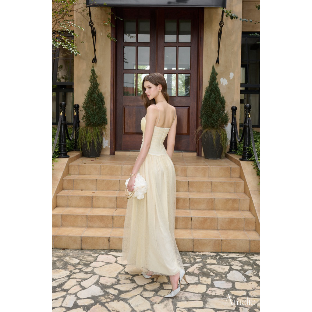 AMELIE - Đầm dài 2 dây đính nơ thanh lịch - Lusha dress Ame406 | BigBuy360 - bigbuy360.vn