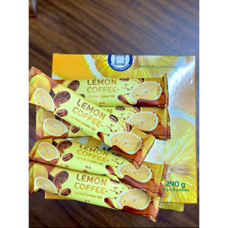 Cà Phê Hoà Tan Vị Chanh Tây Lemon Coffee Chính Hãng Hộp 15 Gói