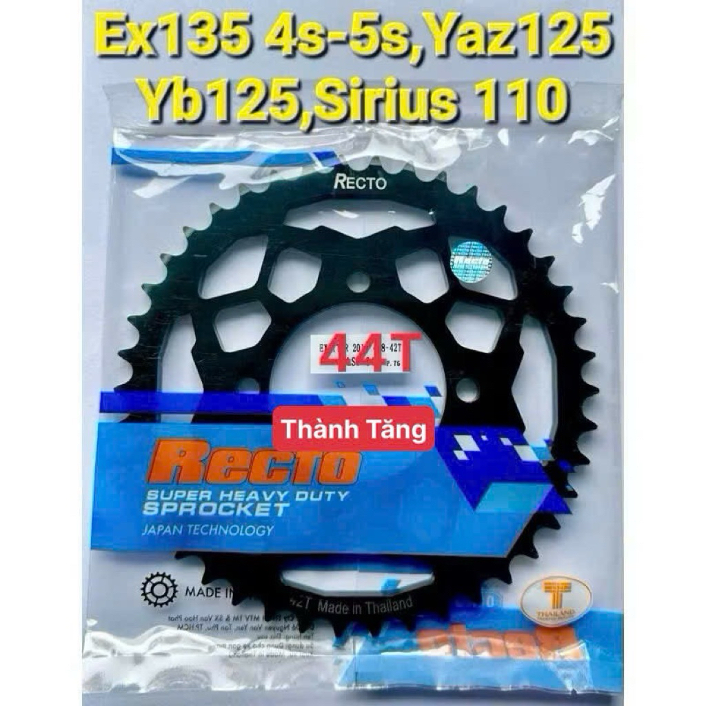 Dĩa sau 44 răng exciter 135,yaz 125,yb 125,sirius x.cơ,jupiter mx,exciter 2011-2012-2013,exciter 201