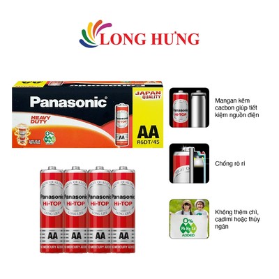 Pin than đỏ Panasonic AA R6DT/4S-V (60 viên) - Hàng chính hãng