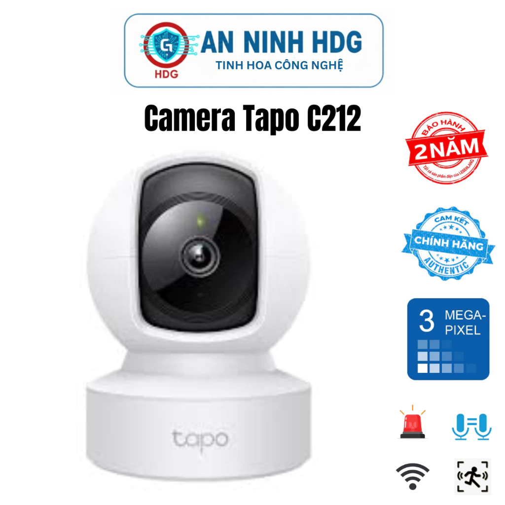 Camera Wifi TP-Link Tapo C212 - TC71 3MP Xoay 360 Độ - Đàm Thoại 2 Chiều- Chính hãng
