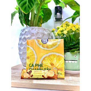 Cà Phê Hoà Tan Vị Chanh Tây Lemon Coffee Chính Hãng Hộp 15 Gói