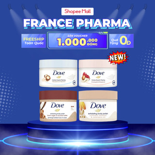  Bản Đức - Mỹ  Tẩy Da Chết Toàn Thân DOVE Chăm Sóc Da Dưỡng Trắng Cấp Ẩm Exfoliating Body Polish Từ France Pharma 