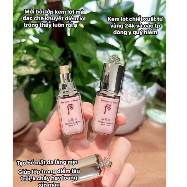 Kem lót Whoo Double Radiant Base và Base Pink
