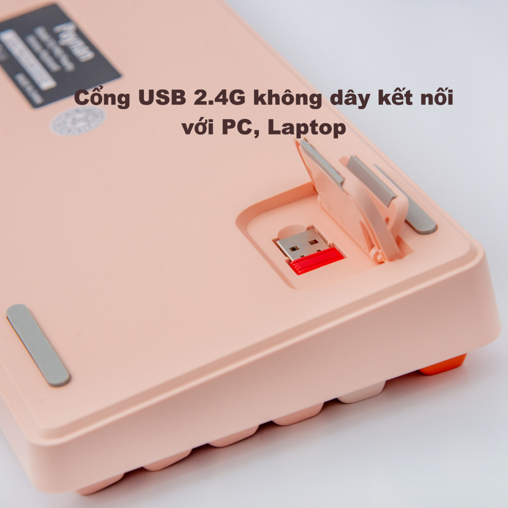 Bàn phím không dây chống ồn Paynan 702Pro fullsize 3 chế độ kết nối Cáp/USB2.4G/Bluetooth led nền RGB pin trâu 4000mAh | BigBuy360 - bigbuy360.vn