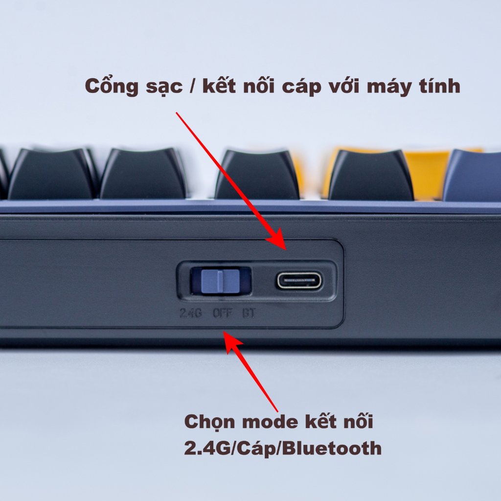 Bàn phím không dây chống ồn Paynan 702Pro fullsize 3 chế độ kết nối Cáp/USB2.4G/Bluetooth led nền RGB pin trâu 4000mAh | BigBuy360 - bigbuy360.vn