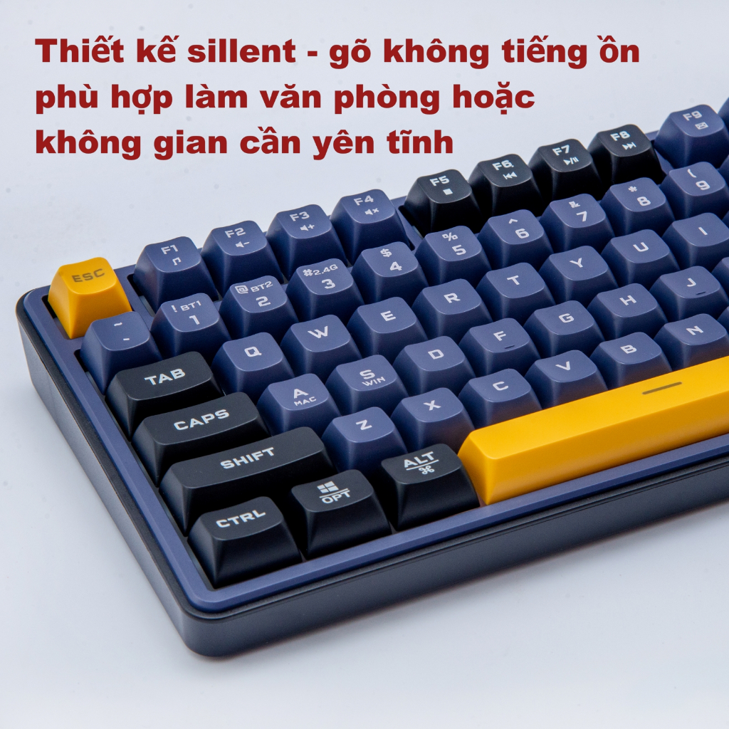 Bàn phím không dây chống ồn Paynan 702Pro fullsize 3 chế độ kết nối Cáp/USB2.4G/Bluetooth led nền RGB pin trâu 4000mAh | BigBuy360 - bigbuy360.vn