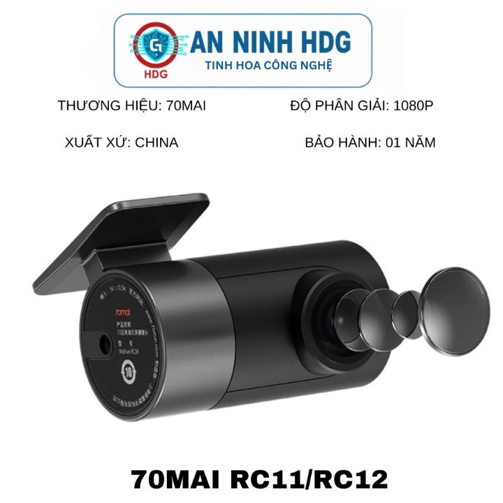 Camera hành trình sau cho 70Mai A200 A500s RC11 RC12 RC13 chính hãng