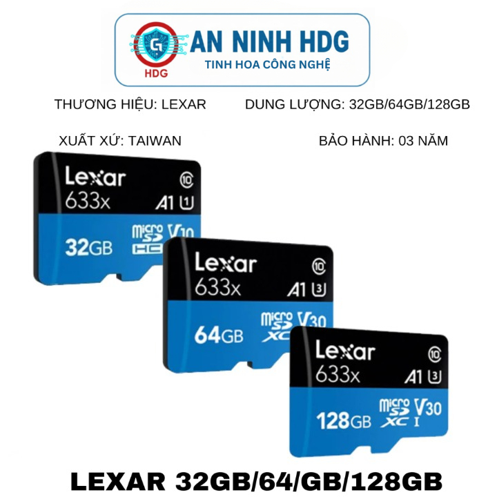 Thẻ nhớ Micro SD Lexar 32GB / 64GB / 128GB 633X chính hãng