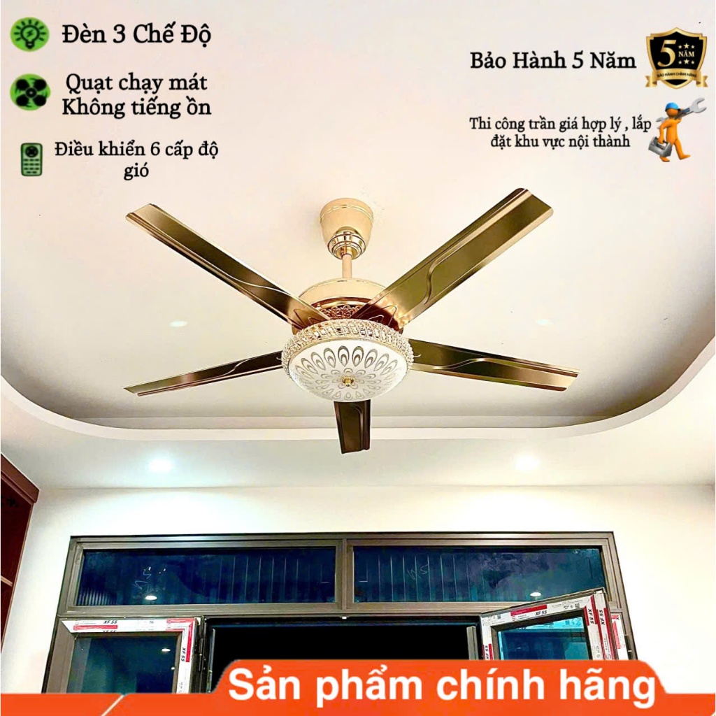 Quạt Trần Đèn 8016 5 Cánh