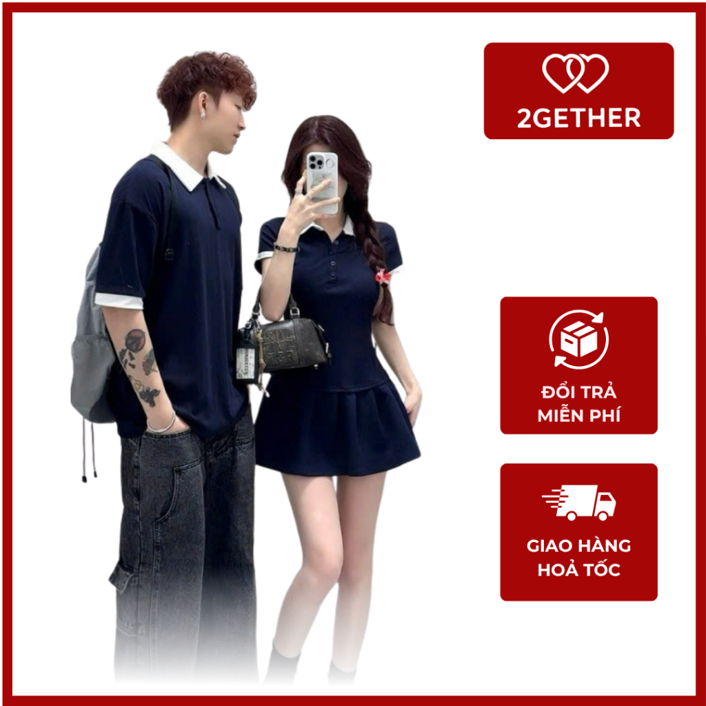 Đồ đôi nam nữ set couple áo nam đầm nữ DDHN - 2GETHER