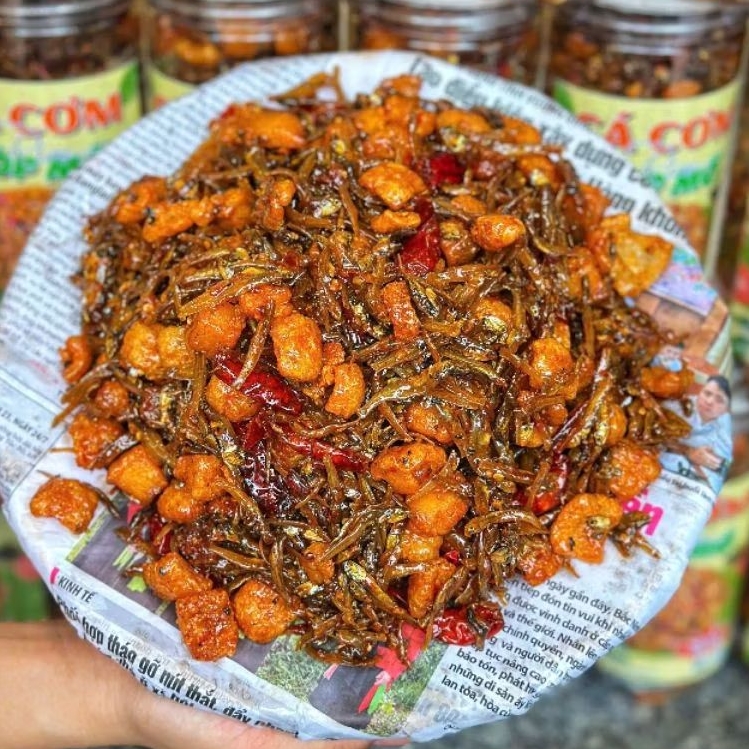 Cá cơm rim tóp mỡ giòn rụm hao cơm hủ 500g