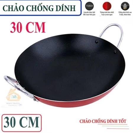 CHẢO CHỐNG DÍNH 2 QUAI SÂU LÒNG  SIZE TỪ 32CM ĐẾN 40CM
