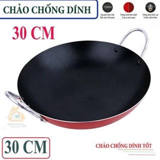 CHẢO CHỐNG DÍNH 2 QUAI SÂU LÒNG  SIZE TỪ 32CM ĐẾN 40CM