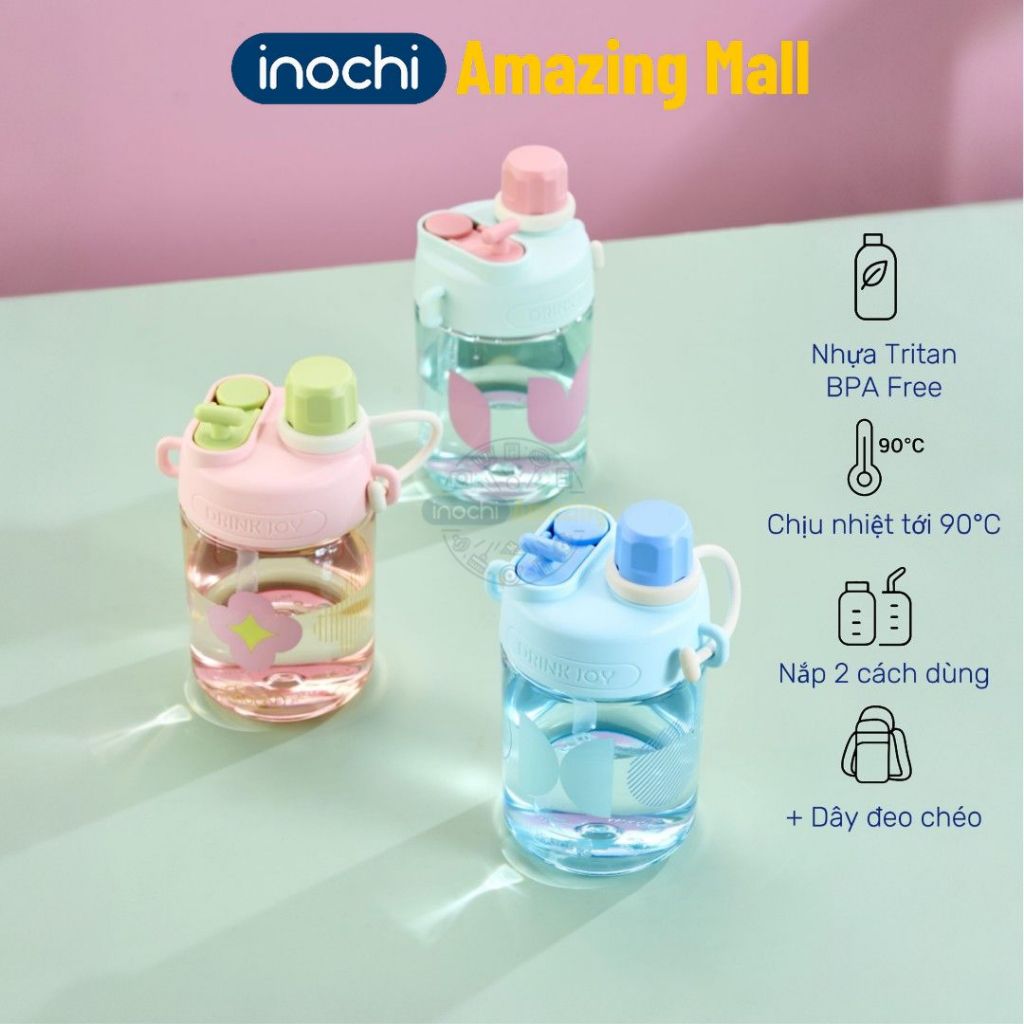 Bình nước nhựa Tritan Inochi Kita GLEE 560ml nhỏ gọn cá tính dễ dàng mang theo hằng ngày Amazing Mal