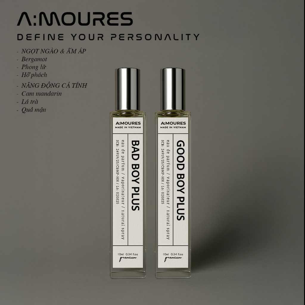Nước Hoa Nam Amour Bad Boy Plus Nguyên Liệu Nhập Khẩu Hương Thơm Ngọt Ngào, Bí Ẩn, Lôi Cuốn Dạng Xịt 10ml và 2ml | BigBuy360 - bigbuy360.vn