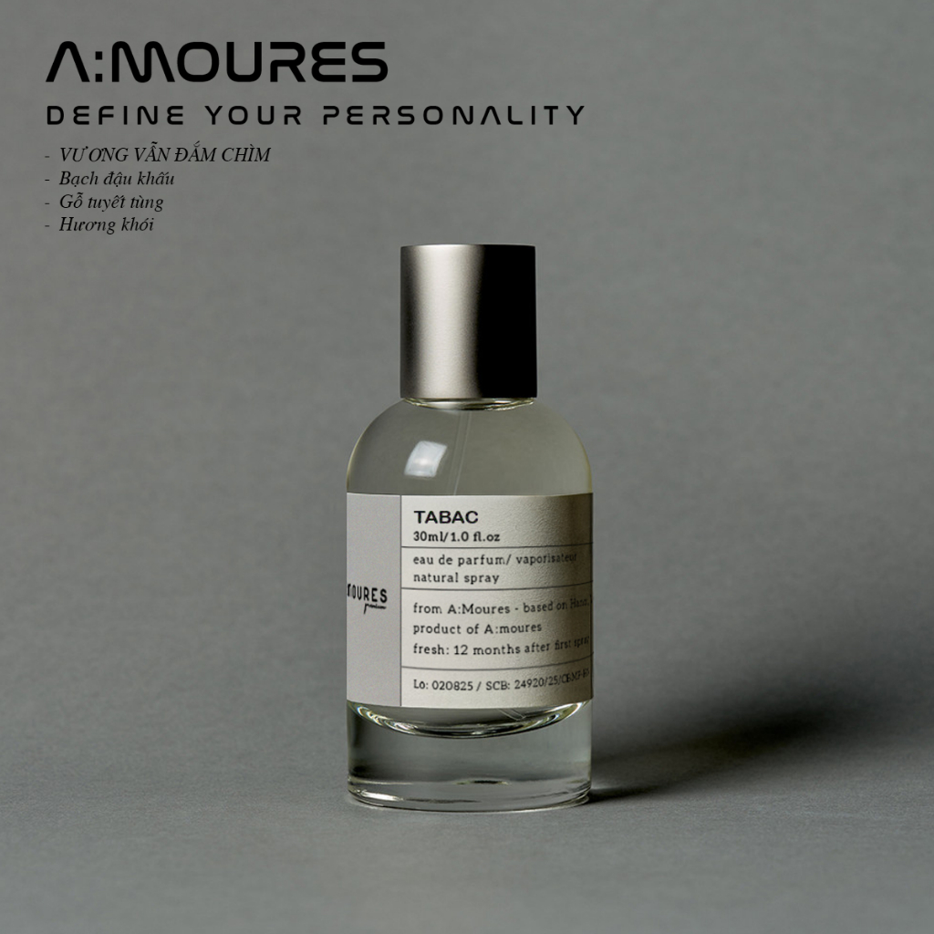 Nước Hoa Nam Tabac Amour Nguyên Liệu Nhập Khẩu Hương Thơm Phong Trần, Láng Tử Dạng Xịt 30ml Dạng Xịt