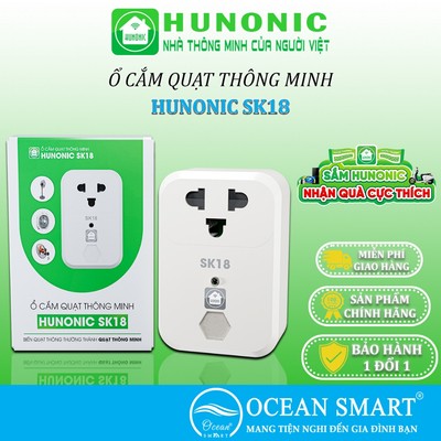 Ổ Cắm Quạt Thông Minh Hunonic SK18, Điều Khiển Quạt Từ Xa Qua Điện Thoại - HNSK18