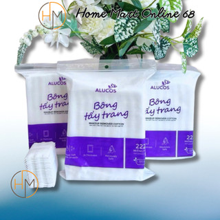    ALUCOS   Bông tẩy trang 222 miếng ALUCOS mẫu mới siêu dày 
