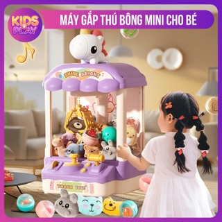  Máy Gắp Thú Bông Mini Có Đồng Xu Kèm Đèn Nhạc Cho Bé Đồ Chơi Máy Gắp Gấu Mini Có Sạc - Kids Play 
