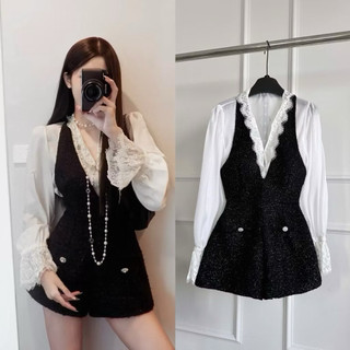  Váy Jum Kèm Sơ Mi Xinh Siêu Hott Đính Đá Bling Sang Chảnh Đầm nữ hở vai babydoll tiểu thư Rubi Closet 
