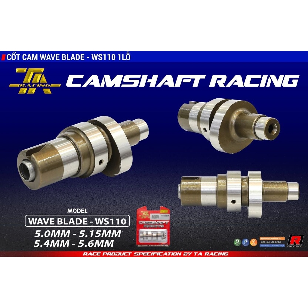Cam TA racing dành cho Wave S110,Wave A 110,Wave Blade 110 sử dụng bánh cam 1 lỗ
