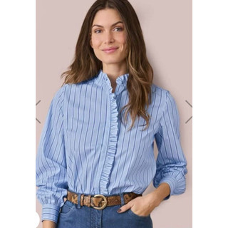 (A2868) Áo sơ mi vải kate dáng rộng cổ bèo (Size 48 ,50 ,52 ) - Thanh lý vnxk