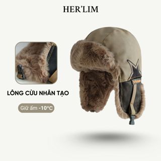  Mũ Phi Công Lót Lông HERLIM Giữ Ấm Bảo Vệ Tai Mùa Đông Chống Gió Lạnh Dưới 20 độ C 