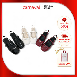  Giày Sục Nữ Quai Hậu Da Bóng Đính Nơ Mũi Vuông Thời Trang Carnaval Tiểu Thư - VS188 