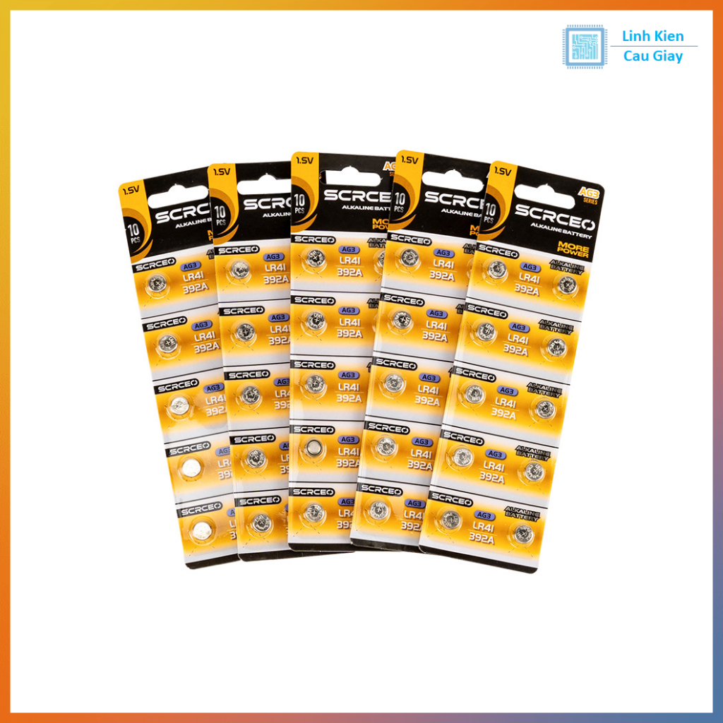 Pin cúc áo LR41 / AG3 1.5V Alkaline (5 Viên)