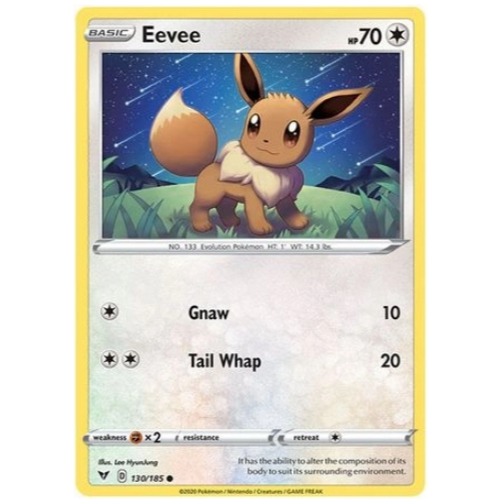 [Thẻ bài Pokemon TCG] Eevee - 130/185 - Common