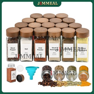  Hũ Thủy Tinh Đựng Gia Vị Lọ Gia Vị Vuông Nắp Gỗ Vặn Đựng Gia Vị Tiêu Ớt Bột Mì Chính Hạt Nêm Ngũ Vị 120ml 