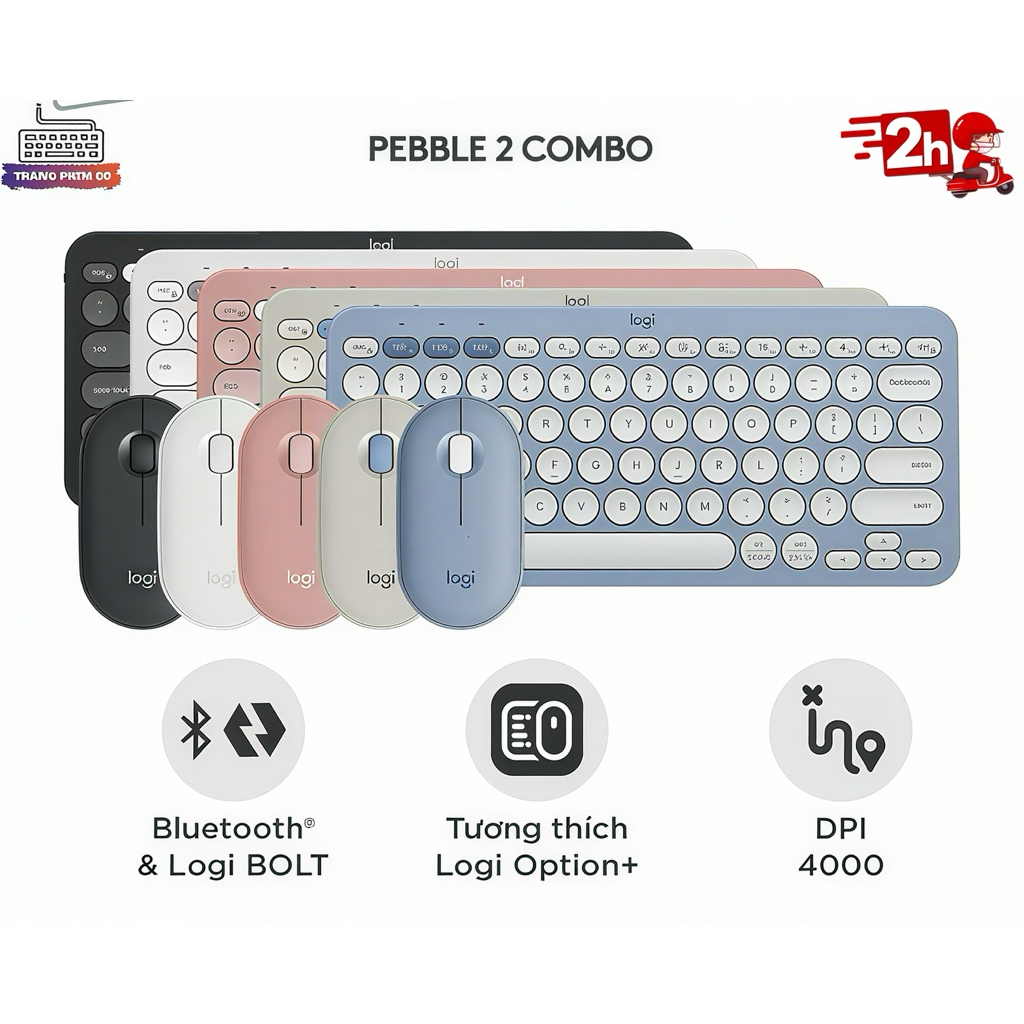 Combo Bàn phím Bluetooth Logitech K380s và chuột Bluetooth M350s - Yên tĩnh, Di động, Easy-Switch Chính hãng | BigBuy360 - bigbuy360.vn