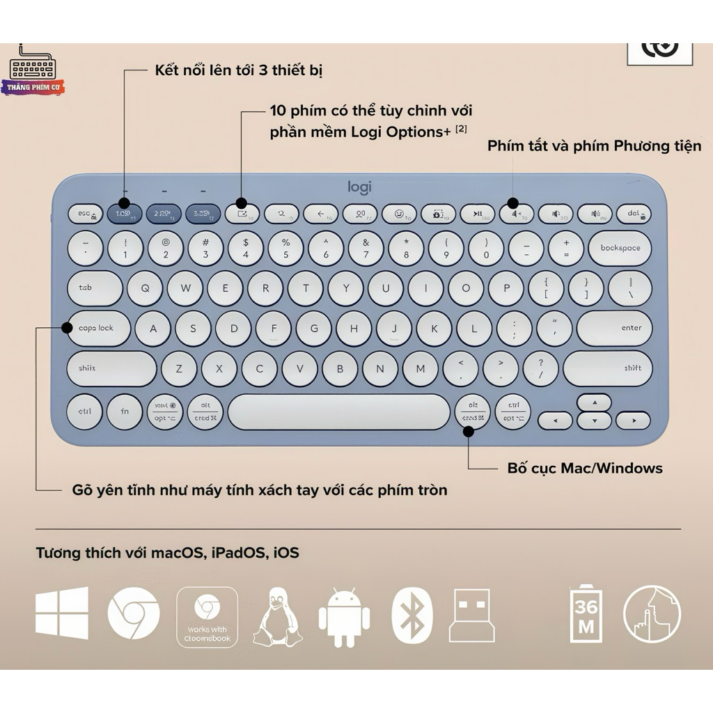 Combo Bàn phím Bluetooth Logitech K380s và chuột Bluetooth M350s - Yên tĩnh, Di động, Easy-Switch Chính hãng | BigBuy360 - bigbuy360.vn