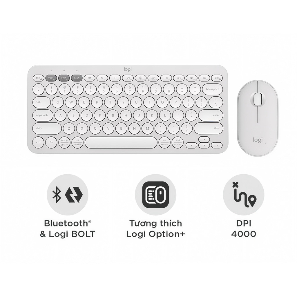 Combo Bàn phím Bluetooth Logitech K380s và chuột Bluetooth M350s - Yên tĩnh, Di động, Easy-Switch Chính hãng | BigBuy360 - bigbuy360.vn