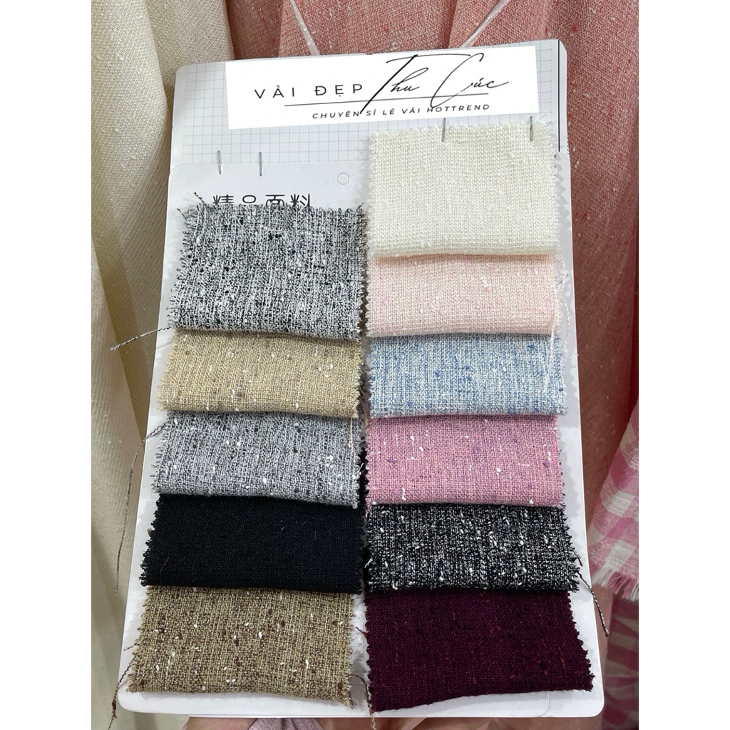 Dạ tweed mỏng muối tiêu siêu hot