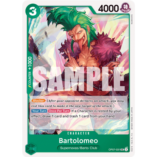 [Thẻ bài OnePiece] OP07-031 | UC | CHARACTER Bartolomeo