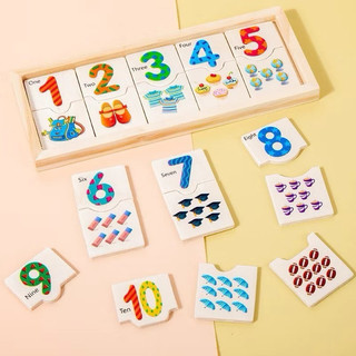 Bộ Ghép Số Gỗ Montessori – Học Đếm, Ghép Số Và Hình Ảnh Cho Bé Mầm Non