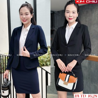  Bộ Vest Sét Vest Nữ Công Sở Cao Cấp Màu Đen Xanh Đen Áo Tay Dài Kết Hợp Chân Váy Ôm Vải Tuyết Mưa Form Đẹp. BVTD-1628 