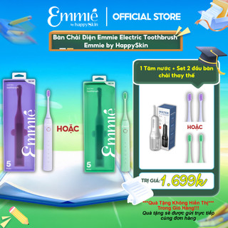 Bàn Chải Điện Emmie Electric Toothbrush Emmie by HappySkin TẶNG Tăm nước thông minh + 2 đầu bàn chải thay thế