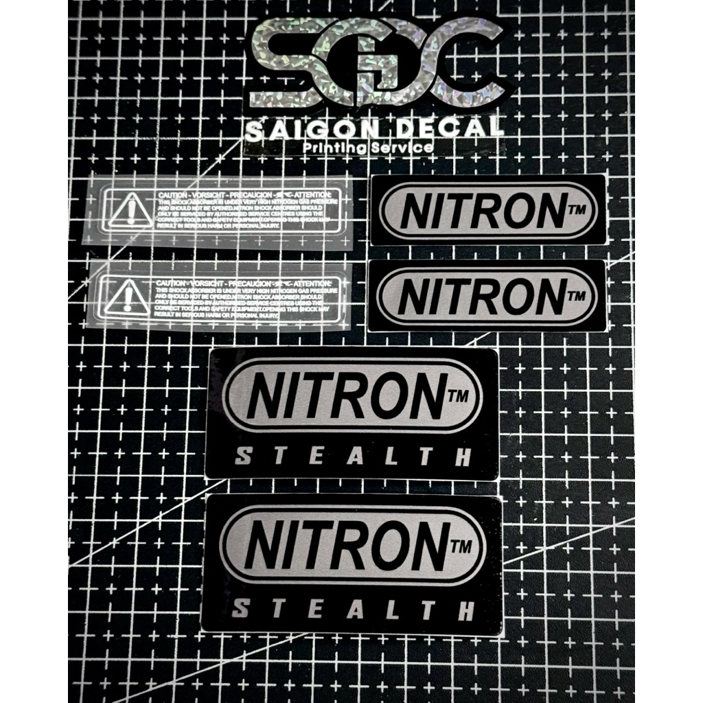 Tem Dán Phuộc Nitron Black Stealth, Bình Dầu Đơn, Bình Dầu Đôi Chuẩn Zin / Mod Nitron |SGDC -  1 Tem